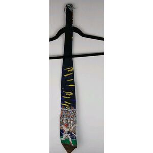American Sports  Baseball Vintage Made In USA Novelty Neck Tie Men's Multicolor
